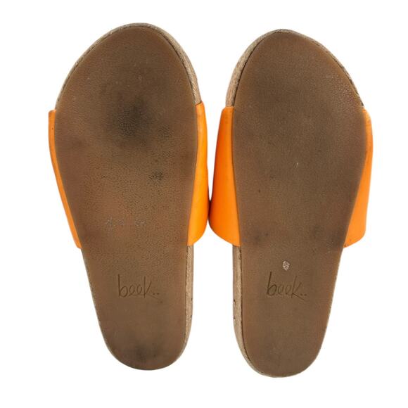 Beek Pelican Jute Slides Orange Leather Size 9 Womens - Picture 7 of 10